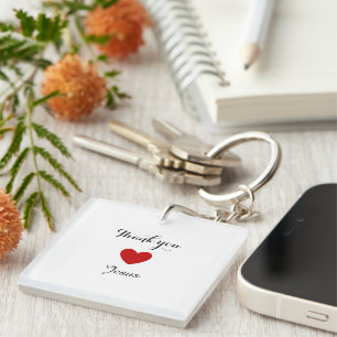 Thank You Jesus   Modern Christian Faith Heart Keychain