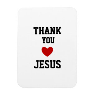 Thank You Jesus Modern Christian Faith Heart Magnet