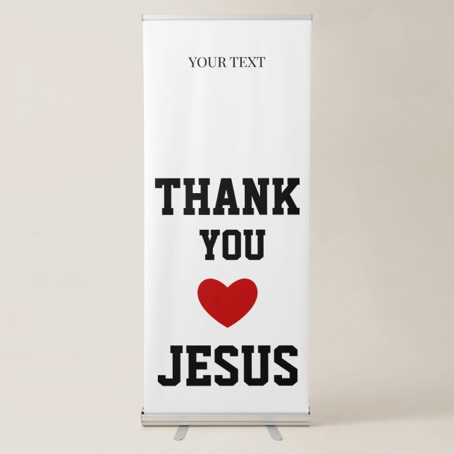 Thank You Jesus | Modern Christian Faith Heart Retractable Banner (Front)