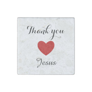 Thank You Jesus   Modern Christian Faith Heart Stone Magnet