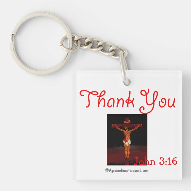 Thank You Jesus on the cross Keychain (Front)
