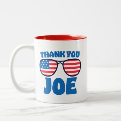 Thank You Joe Patriotic Aviators Two-Tone Coffee Mug