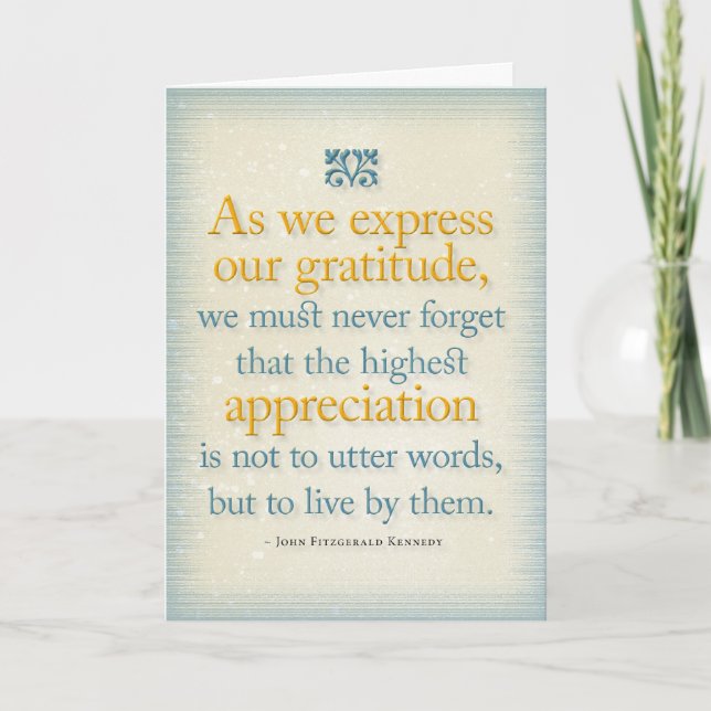 Thank you ~John F. Kennedy Card (Front)