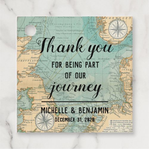 Thank you Journey Square Wedding Favor Tag