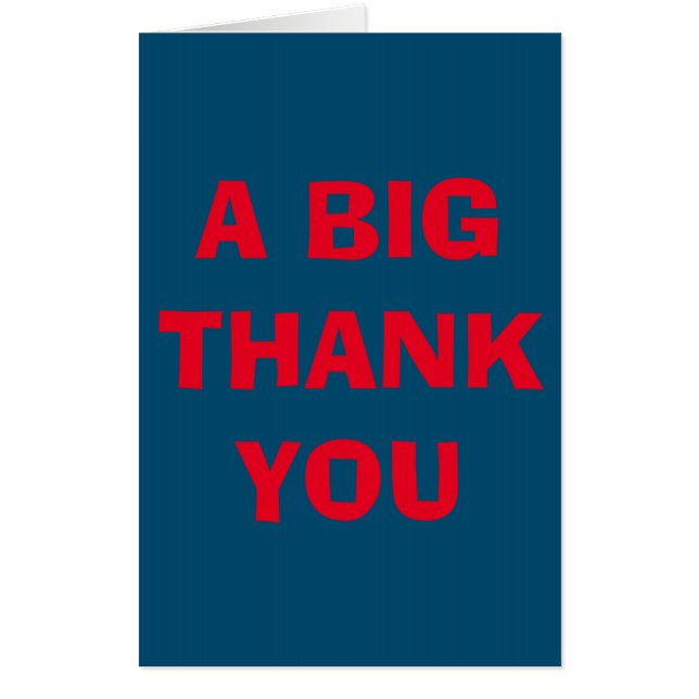 Thank you jumbo card oversized thank you card (Front)
