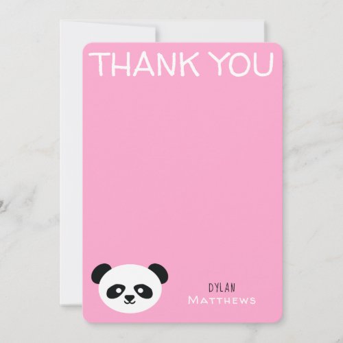 Thank You Kawaii Panda Bear Personalized Pink