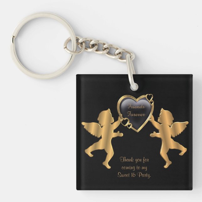 Thank you key chain favor sweet 16 (Front)
