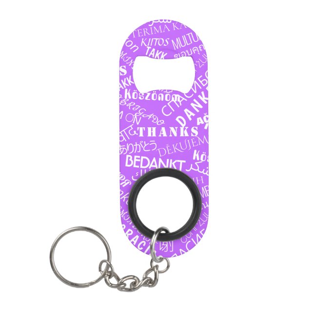 Thank You Keychain Bottle Opener Multi Language (Front)