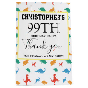 Thank you Kids Party Dinosaur Theme Medium Gift Bag
