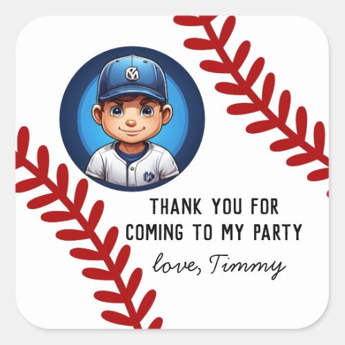 thank you kids team players sport softball square sticker