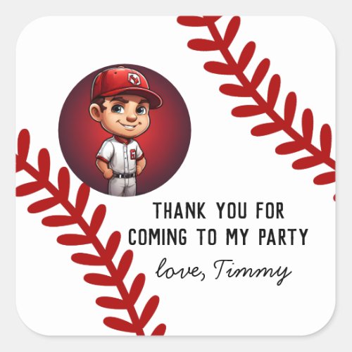 thank you kids team players sport softball square sticker