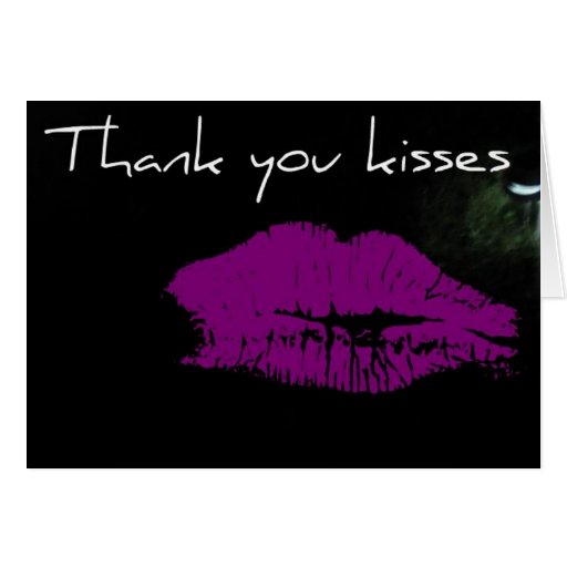 Thank you kisses greeting cards | Zazzle