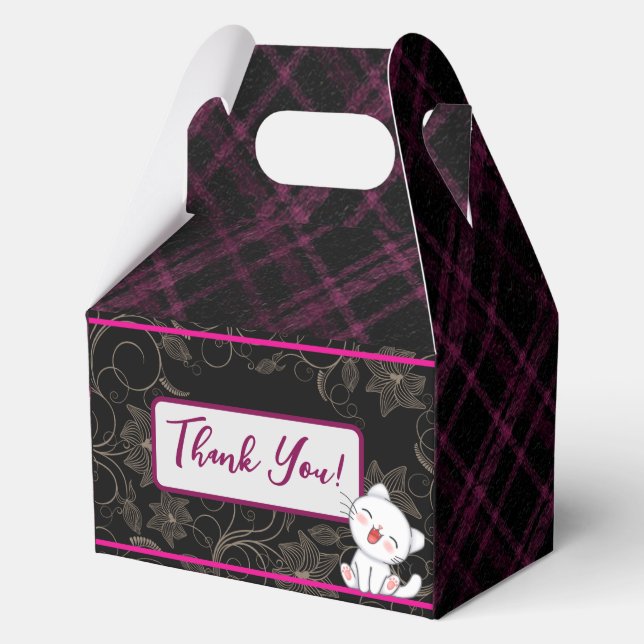 Thank You | Kitten | Cat | Party Box | Favor Box (Front)