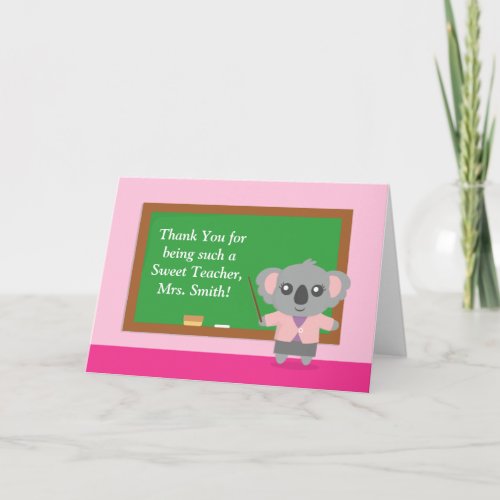 Thank You Koala Bear Teacher Appreciation Thank You Card