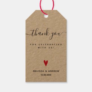 Thank You - Kraft Wedding Favor Gift Tags