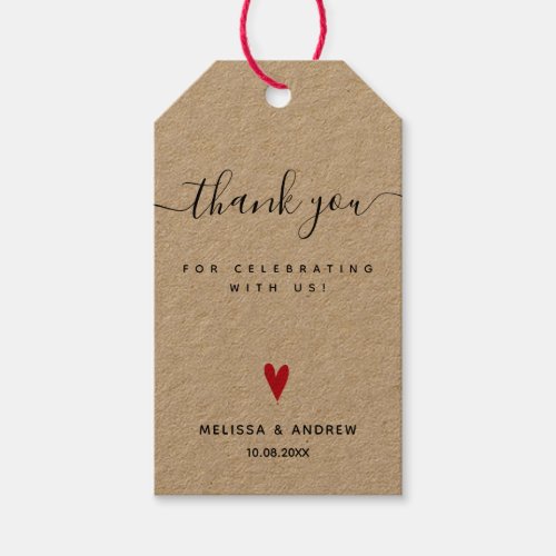 Thank You _ Kraft Wedding Favor Gift Tags