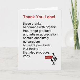 Thank You Label - a funny Thank You poem