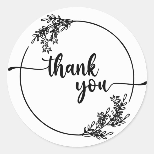 Thank You Label Classic Sticker (Front)