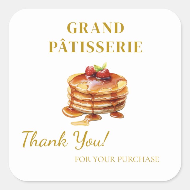 Thank You Label for Cafe & Bakery small business (Front)