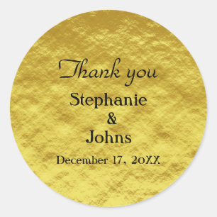 Thank You Label Gold Foil Shiny Wedding Favor