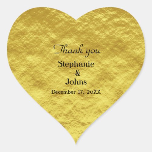 Thank You Label Gold Foil Shiny Wedding Favor