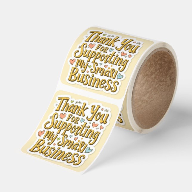 Thank You Label Roll for Small Business (Roll)