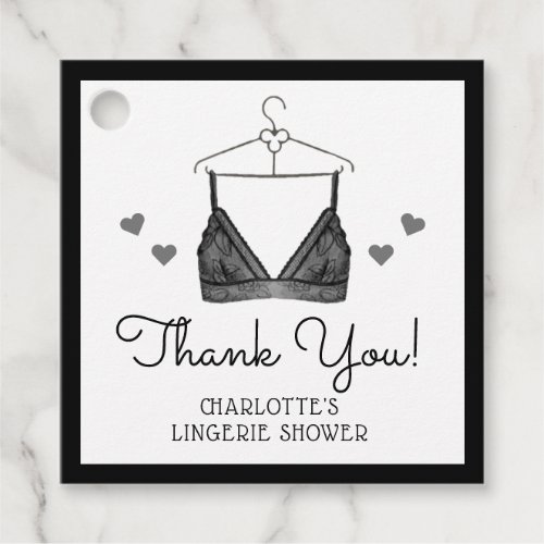 Thank You Lace Watercolor Lingerie Bridal Shower Favor Tags