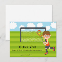 Thank You Lacrosse birthday Postcard | Zazzle