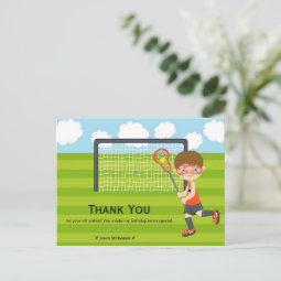 Thank You Lacrosse birthday Postcard | Zazzle