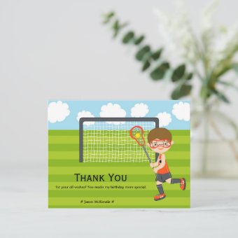 Thank You Lacrosse birthday Postcard | Zazzle