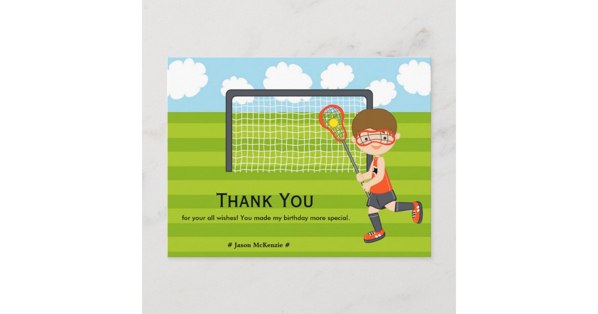 Thank You Lacrosse birthday Postcard | Zazzle