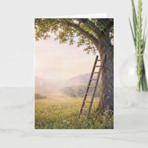 Thank You Ladder Leaning on a Tree Card