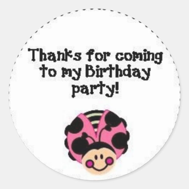 THANK YOU Ladybug Classic Round Sticker (Front)