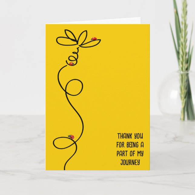 Thank You Ladybugs And Daisy Card (Front)