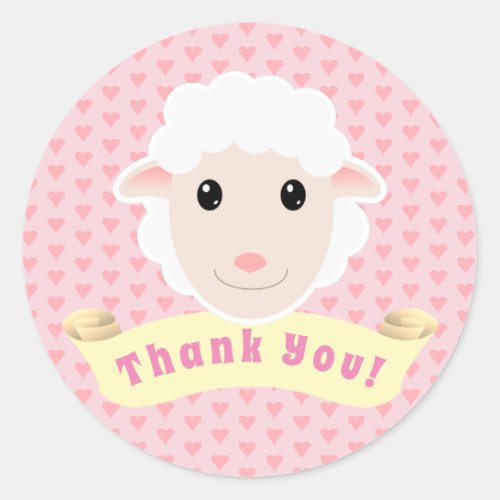 Thank you Lamb Classic Round Sticker