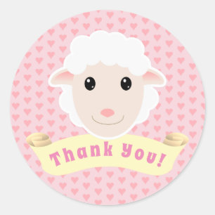 Thank you Lamb Classic Round Sticker