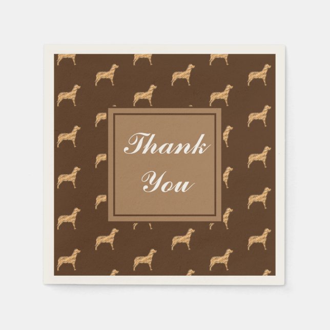 Thank You Large Dog Pattern Appreciation Napkins (Front)