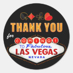 Thank You - Las Vegas Sign Fabulous Casino Night Classic Round Sticker at Zazzle