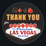 Thank You - Las Vegas Sign Fabulous Casino Night Classic Round Sticker<br><div class="desc">Thank You for Coming to Fabulous Las Vegas Casino Night - Beautiful and Unique design for you. 

You can find the Matching Products here:</div>