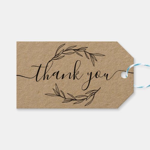 Thank You Laurel Leaves Small Business Gift Tags