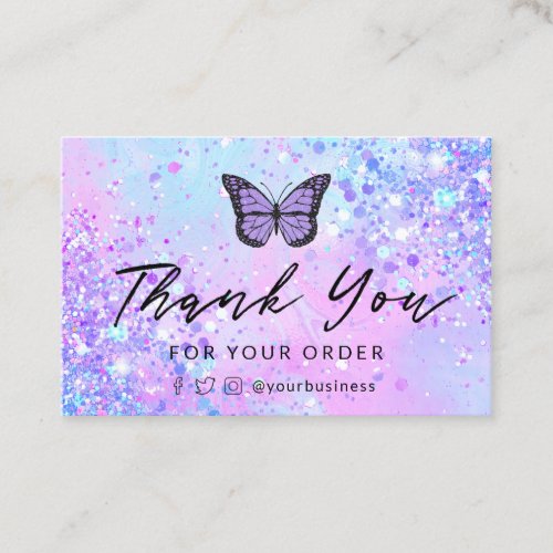 thank you lavender butterfly business card