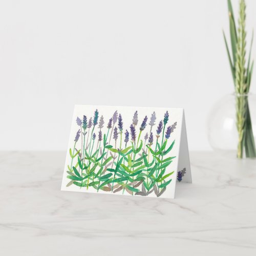 Thank You Lavender Flowers Watercolor Herb