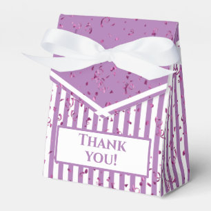Thank You - Lavender/White Simple Stripes Pattern Favor Boxes