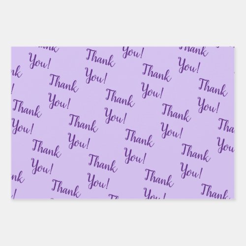 Thank You Lavender Wrapping Paper Sheets Set