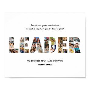Thank You Leader Photo Collage Farewell Retirement Poster