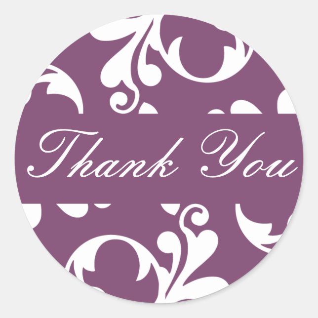 Thank You Leaf Flourish Envelope Sticker Seal (Front)