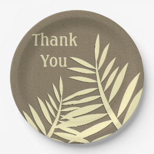 Thank You Leaf Silhouette Nature Appreciation Paper Plates
