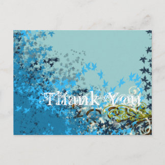 Thank You- Leaf Swirls Postcard