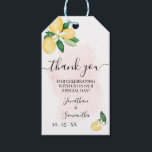 Thank you Lemons Pink Bridal Wedding Shower Favor Gift Tags<br><div class="desc">Add names,  date and note to the design. For additional customization (font color,  font style,  background),  click on personalize,  scroll down and click on the link  "Edit using Design Tool". ** Check collection for all matching designs **</div>