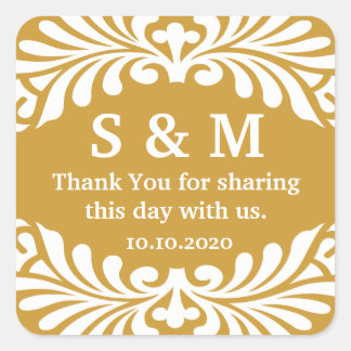 Thank You Letter Monogram Wedding Favor Labels